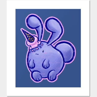 Purple Icecream Bunny Posters and Art